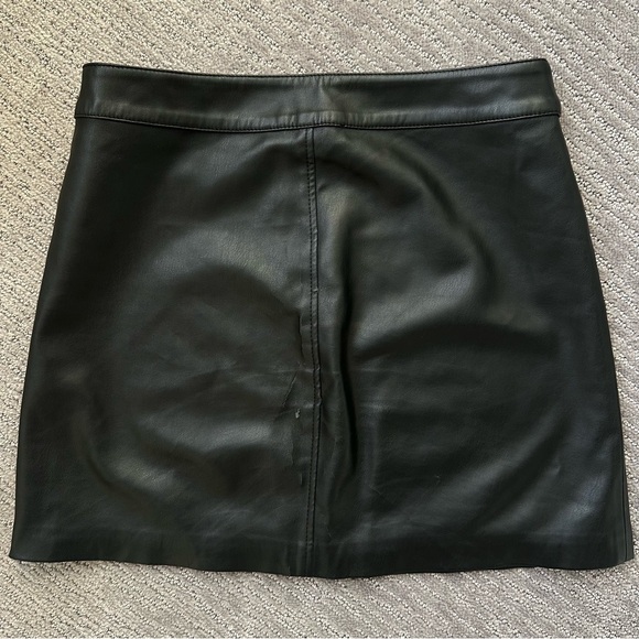 All Saints Lena Faux Leather Mini Front Zip Black Moto Skirt Size 2 NWT Defects - Picture 9 of 15